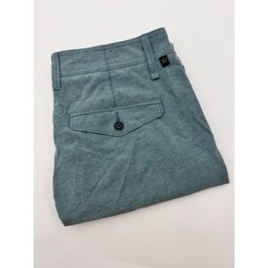 7 Diamonds Intertidal Shorts Men 31 Green Micro Stripe Stretch Chino Lightweight